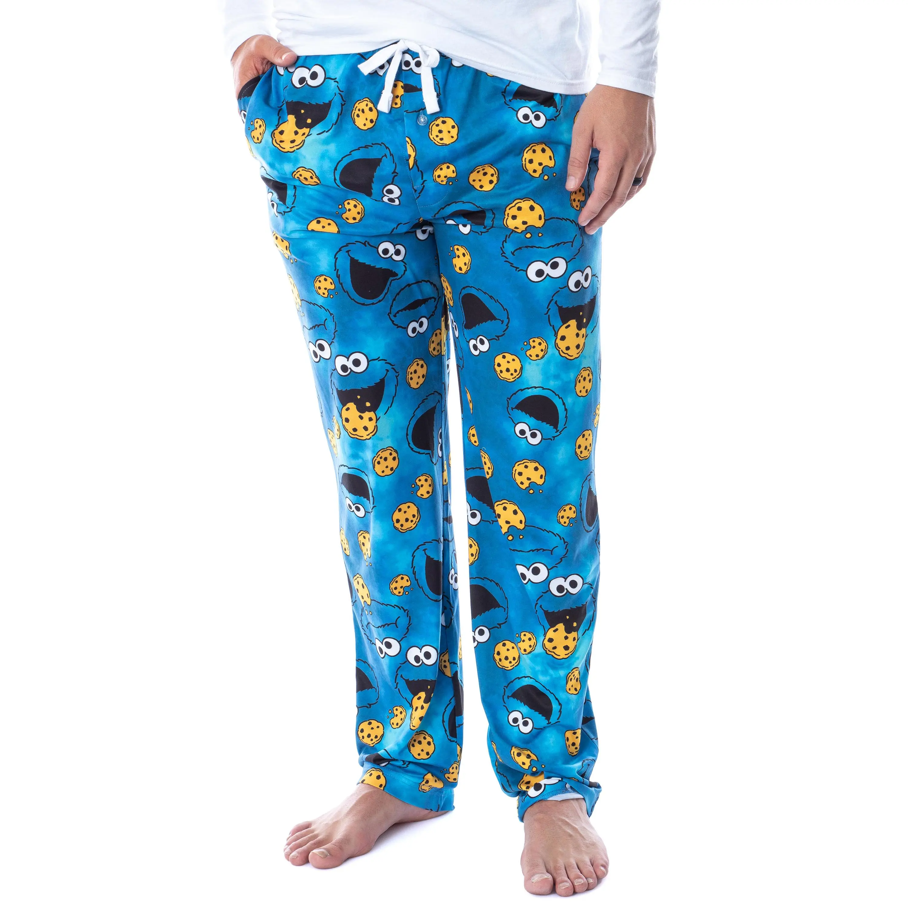 Sesame Street Men's Cookie Monster Tie Dye Adult Sleep Lounge Pajama Pants, Fabric, Nightwear