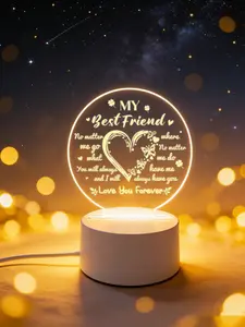 Best Friend Heartfelt LED Night Light Warm Glow Energy Efficient Durable Easy Use Ideal for Birthdays Anniversaries Graduations or Friendship Appreciation