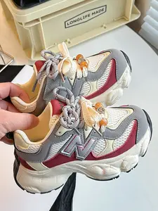 Kids Breathable Mesh Chunky Sneakers with Beaded Velcro Strap - Ultra-Breathable Mesh Upper, Adjustable Velcro Closure, Durable Chunky Sole for All-Day Comfort