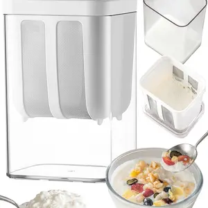 Greek Yogurt Filter, 1300/2000ML Ultra-Fine Mesh with Spring Presser, BPA-Free Large Container, Multi-Functional for Home Kitchen