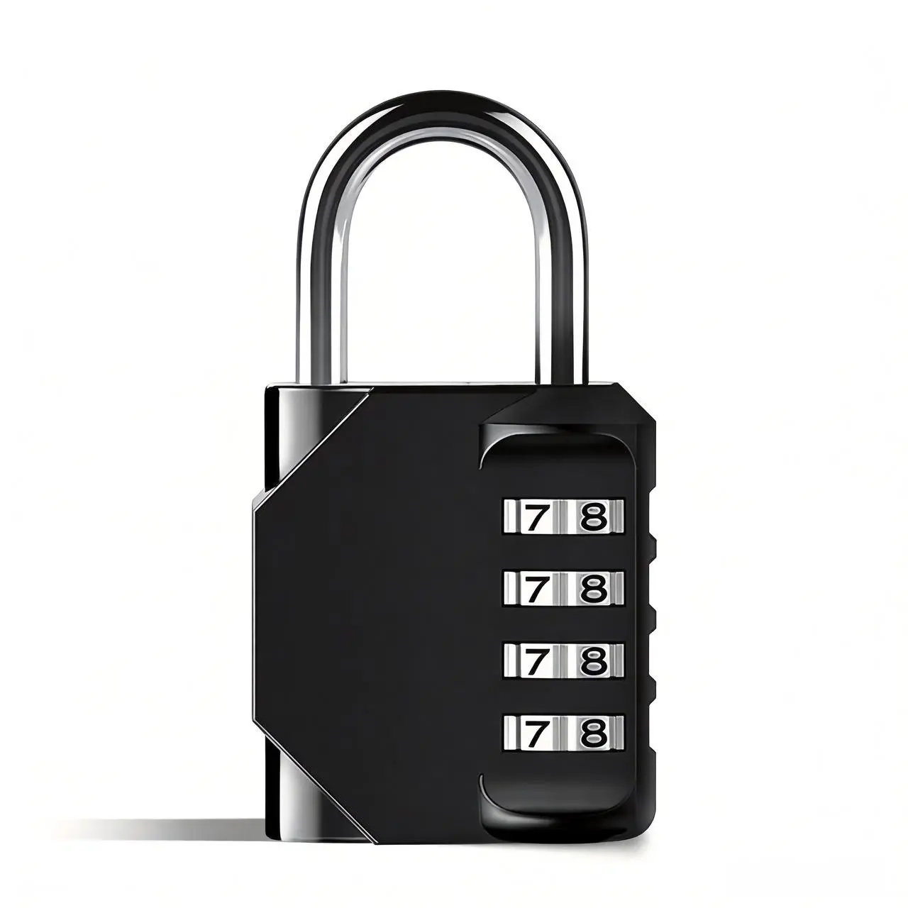 Zinc Alloy 4-Digit Resettable Keyless Combination Padlock for Gym Lockers, Travel Suitcases, Lockers & Gates (Black)