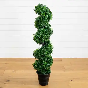4' Boxwood Spiral Topiary with Planter (Indoor/Outdoor)