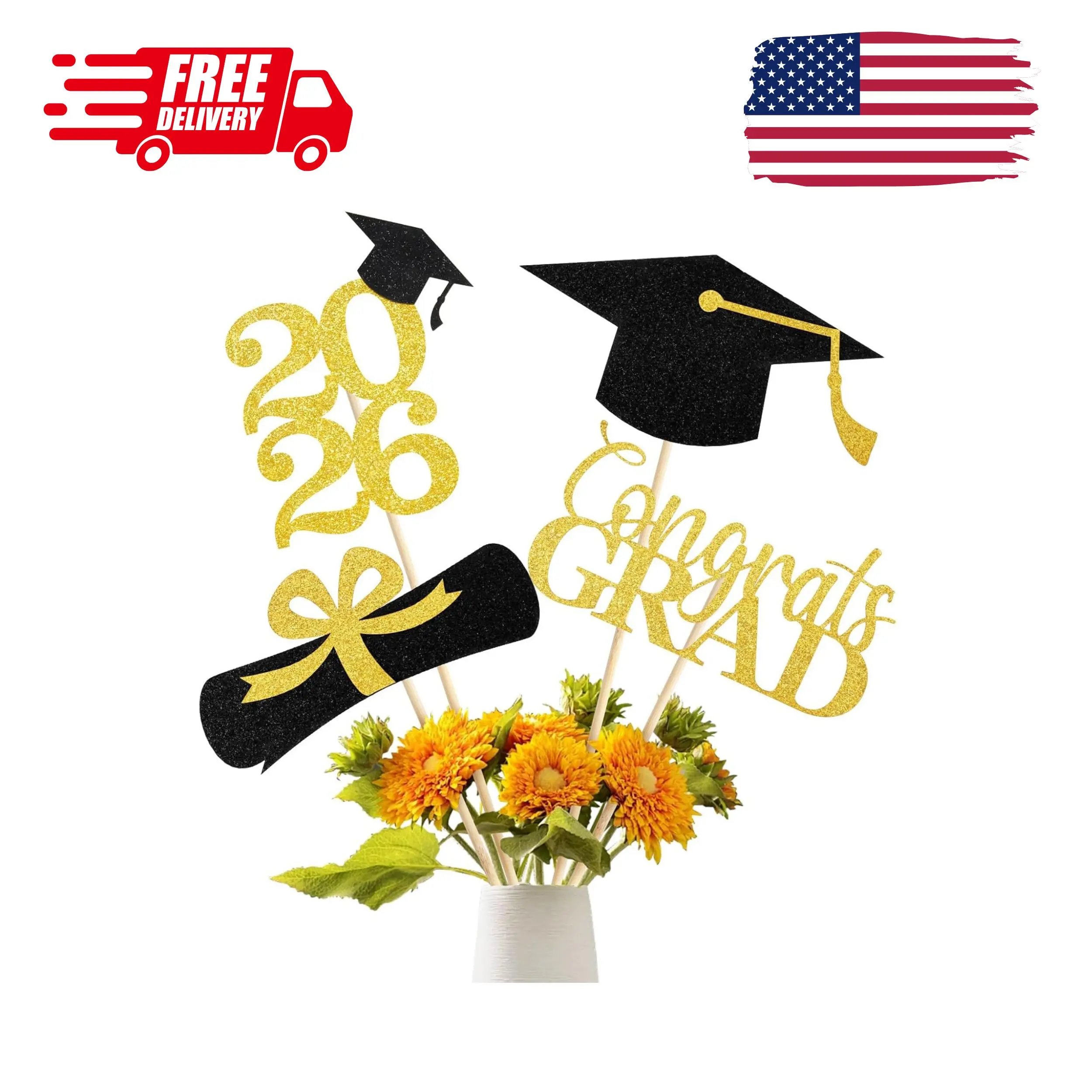 Graduation Decorations 2026, 16PCS Graduation Centerpieces