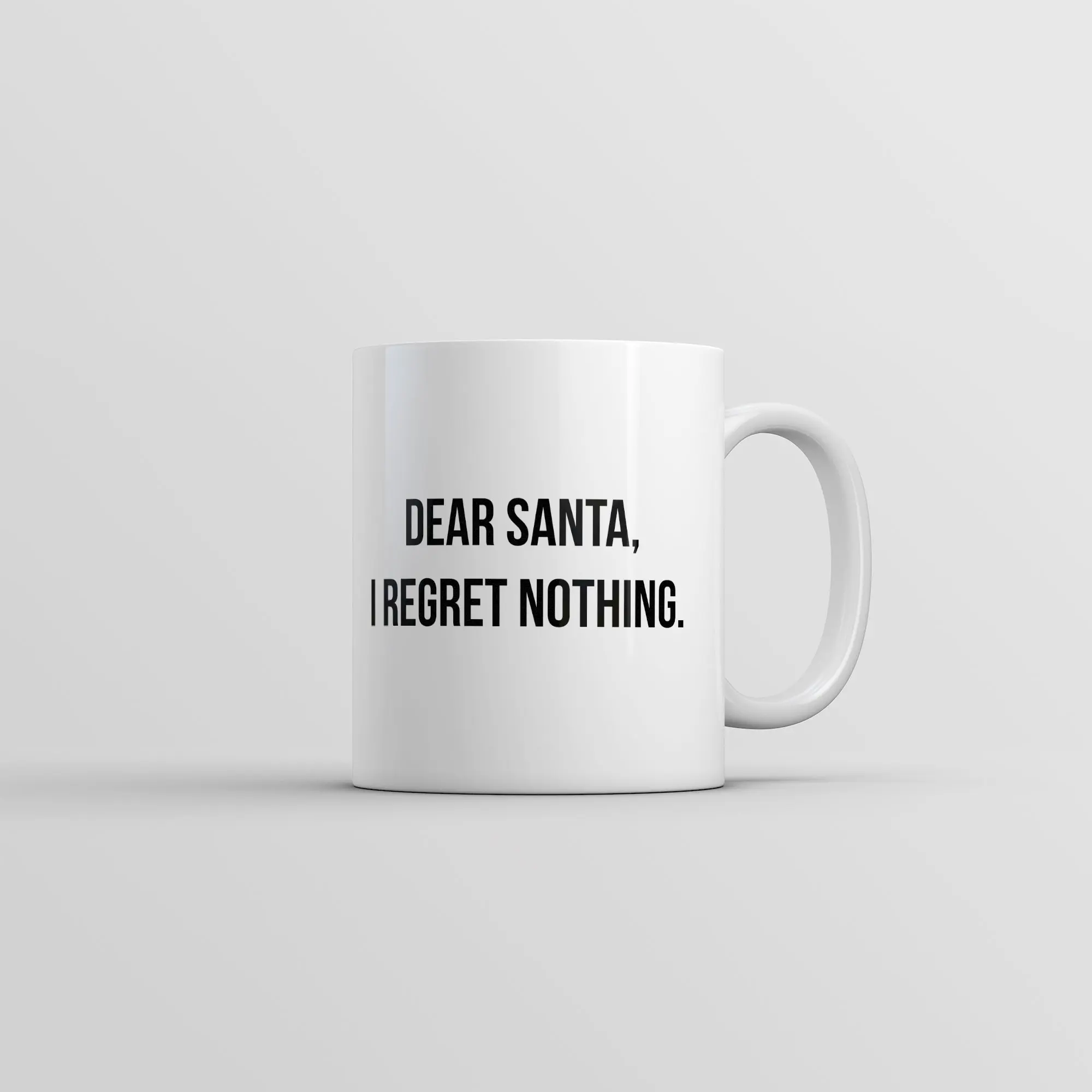 Dear Santa I Regret Nothing Mug Funny Sarcastic Christmas Graphic Novelty Coffee Cup - 11oz Funny Coffee Mugs Ceramic Printed Drinkware Cup