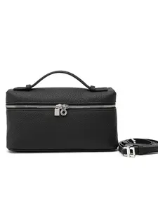 Women's Solid Color Zipper Handbags, Fashionable Handbag with Detachable Strap, Casual Versatile Crossbody Bag for Daily Used