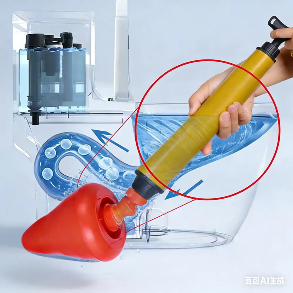 Toilet Plunger Upgrade Metal The Fifth Generation High Pressure Pipe Cleaner Rubber Quickly Toilet Sewer Household Pipe Dredger,Suitable For Unclogging Blockages Caused By Hair,Grease And Foreign Objects,Drain Clog Remover