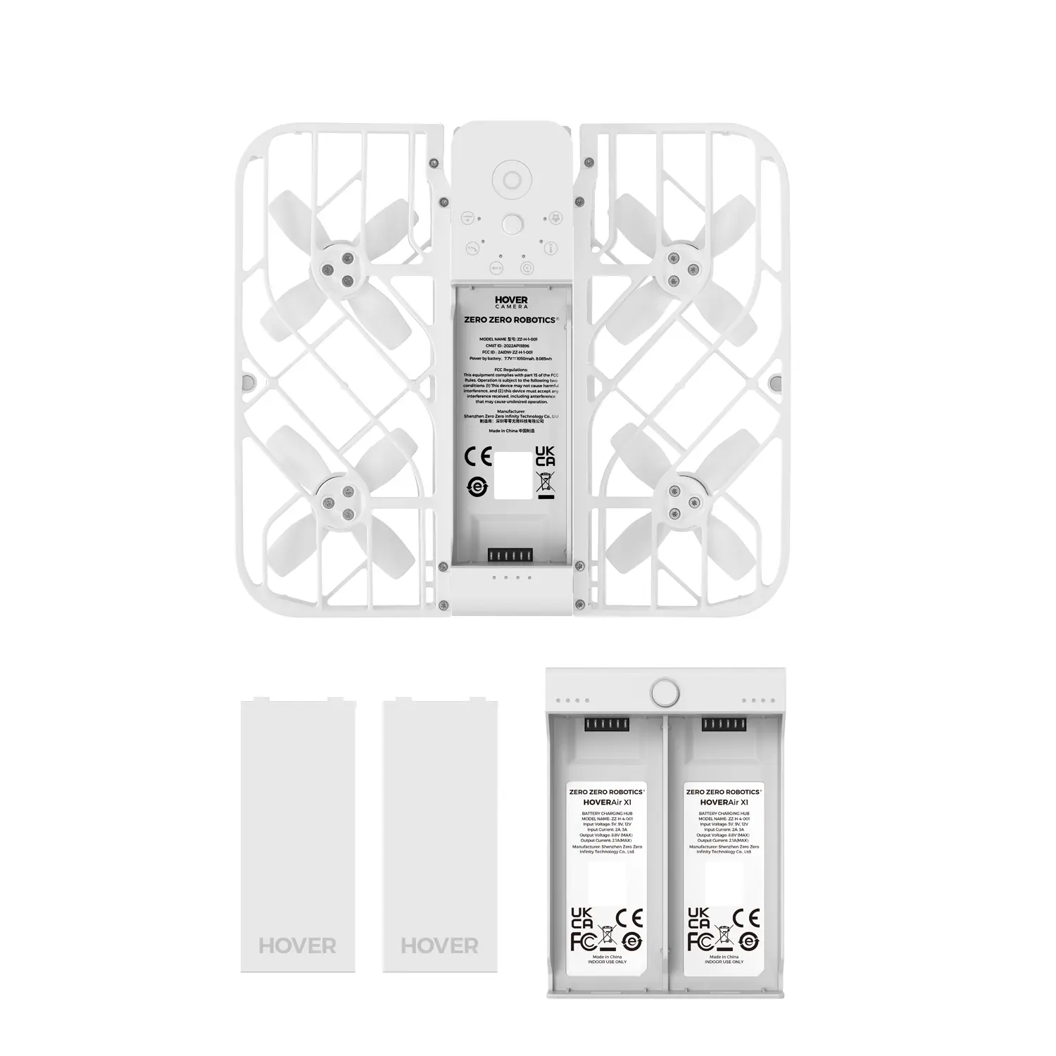 HOVERAir X1 Pocket-Sized Self-Flying Camera - Fly More Combo 125g Lightweight 5 Pre-Programmed Flight Paths VIO & ToF Laser System Weather-Resistant 12-Month Warranty Foldable Handbag Electronic Recording Drones - Folding Quadcopter