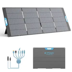 E-POWO Foldable Solar Panel 400W 220W 110W,23.5% Efficiency, Lightweight, Ready for Camping, RV Trips, Beach Days, Off-Grid Life,Daily Backup; Works with Most Power Stations via Multiple DC/XT60/Anderson Ports usb panel charger Kickstands