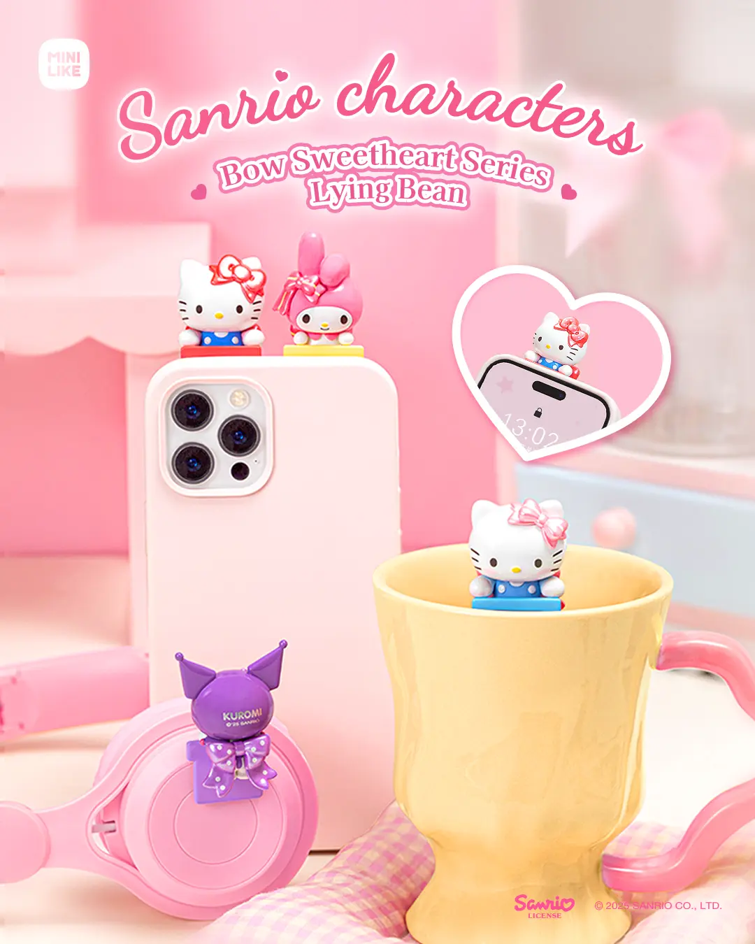 Sanrio characters x MINILIKE Bow Sweetheart Series Lying Bean blindbox