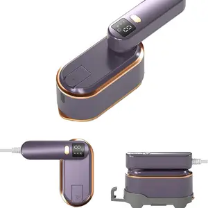 PLAYHOT Steam Iron Portable Handheld Steamer for Clothes - 1200 Watt - 10S Fast Heating Clothes Steamer with LCD Screen 3 Steam Levels for Home Travel Dress Shirt Pants-Purple for 110~120V ONLY