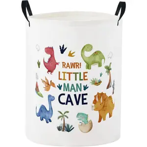 Baby Laundry Basket Nursery Hamper Kids Toy Storage Bin for Boys Room Decor Gift Basket for Bedroom Bathroom (Dinosaur)
