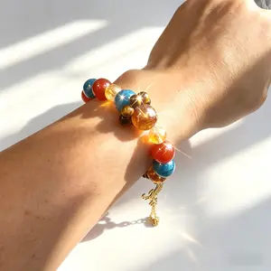 2026 Summer Sweet Style Colorful Beaded Natural Crystal Bracele, Elegant and fashionable jewelry for women.Exquisite for Daily Wear and Perfect Gift for Her, Wealth & Protection Crystal Bracelet Arpurraina Money Attraction Amulet