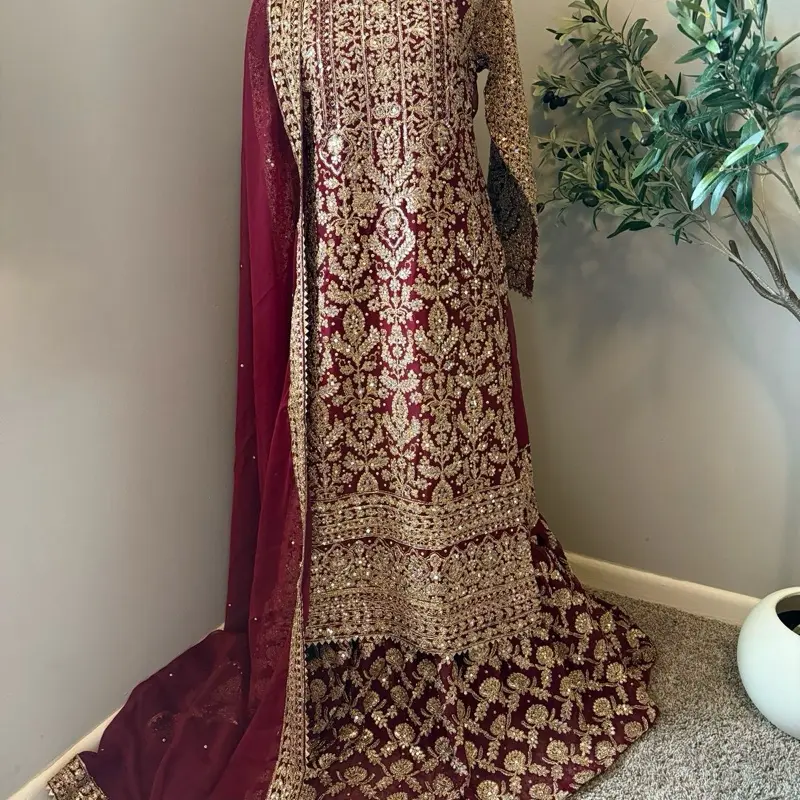 ️Maroon Bridal Sharara Size S
