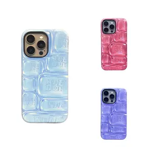 [2D Design] Ultra-Durable, 3D-Textured, Shockproof Phone Case — Cool "Crushed Ice Cube" Design for iPhone 17 Pro Max, 16, 15, 14, 13, 12, 11 — Visually Striking Hard Protective Cover & Mobile Accessory