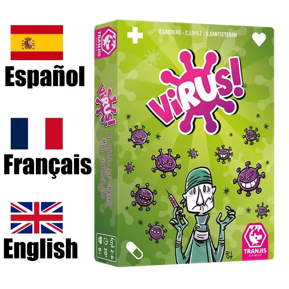 Virus 1 2 3 Board Game, Contagiously Fun Themed Card Game, Spanish, English & French Versions, Party Game for Family Game Night, Party Game Cards, Family Card Games