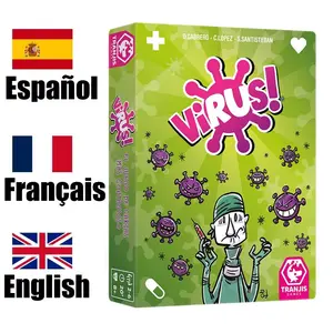 Virus 1 2 3 Board Game, Contagiously Fun Themed Card Game, Spanish English French Versions, Party Cards Game for Fun Family Game Night