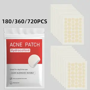 180/360/720pcs Hydrocolloid Nude Round Acne Blemish Barrier Patches, Deep-Cleansing Blemish Cover Stickers, Mixed Sizes Set, Invisible Skin Tone Spot Dots, Unisex Concealer Patch for All Skin Types, Gentle Daily Skin Care