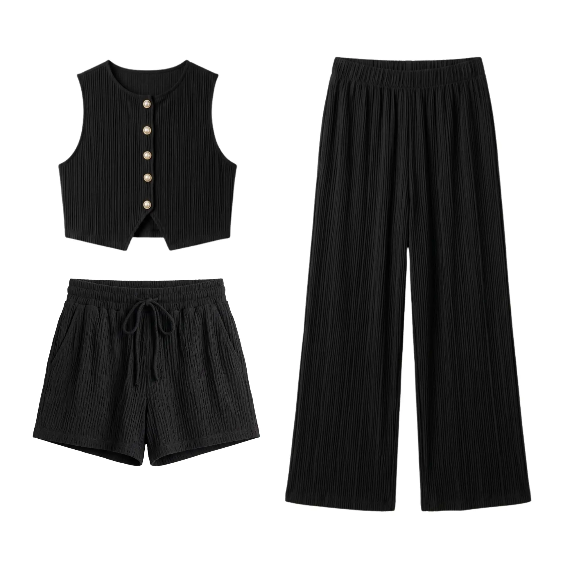 Julia - Crinkled Plisse 3 Pcs Set