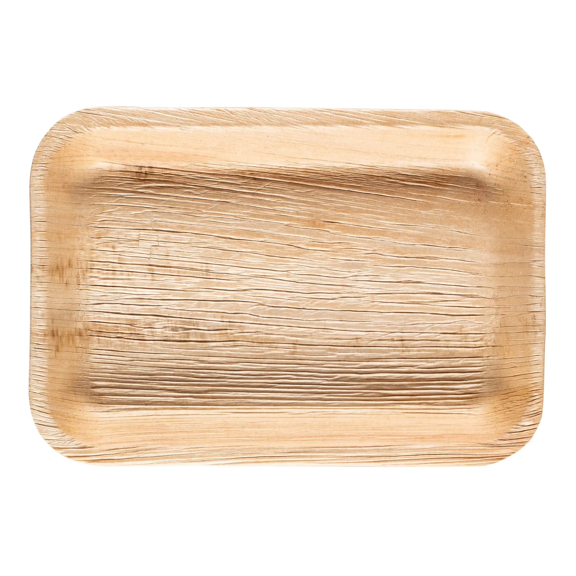 14" x 10" Rectangular Natural Palm Leaf Eco-Friendly Disposable Trays