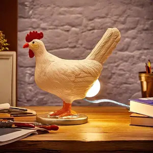 Mini Chicken Egg Lamp Funny Lifelike Resin Night Light USB Powered Soft Warm LED Home Decoration Gift for Easter BlackFidayGift
