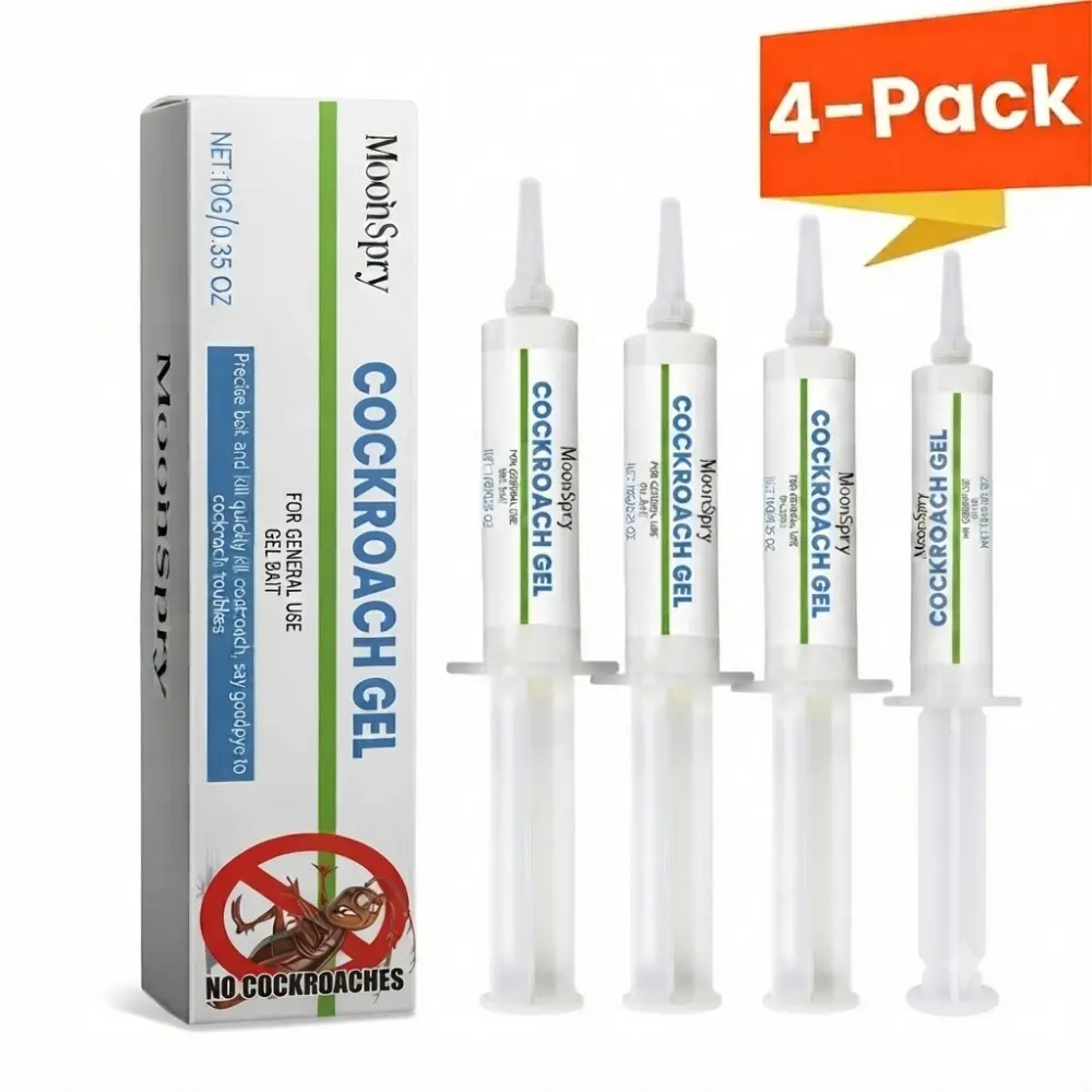 Cockroach Gel Bait 10g Roach Killer, Indoor Outdoor Pest Control for German & American Roaches with Plunger & Precision Tip, Bug Killer Cockroaches, Insect Control Cockroaches