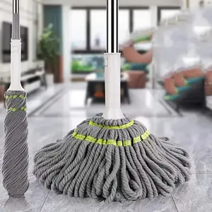 Clean Mop, 360-Degree Spinning Self-Wringing Lazy Mop with Long Handle Twist Mechanism, 1 Microfiber Washable Refill Head, Super Absorbent Scratch-Resistant for Kitchen Hardwood Floors Home Use