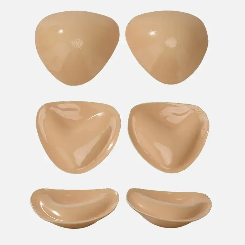 Double Sided Adhesive Sticky Bra Inserts Push up Thick Sponge Breast Lift Pads Women Swimsuit Bikini Cup Enhancer Bralette Reusable Womenswear Strapless Everyday Tops