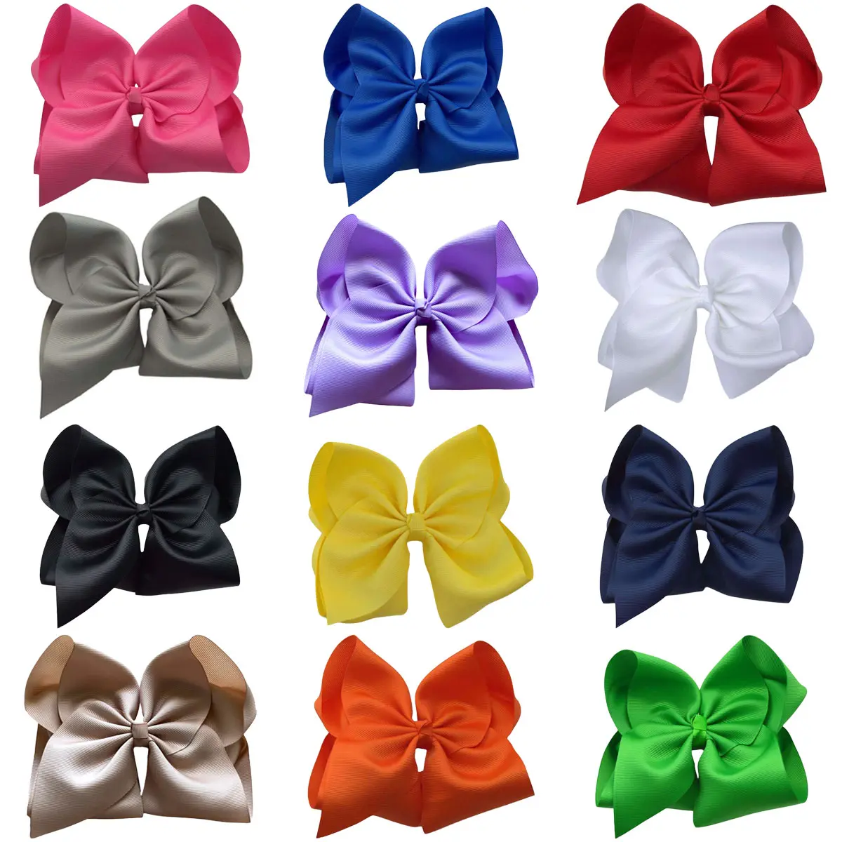 Summervibes JoyBowie 12pcs6inch Large Bow, Grosgrain Ribbon Bow Clip Hairpin Headband Girl Hair Accessories Headband. Wear On Campus Travel.