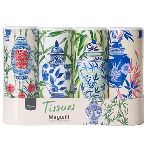 Car Tissue Holder,Tissue Box, Car Tissues Cylinder with Cap, Car Tissues Holder, Car Tissues Holder Round Container(4pk/200 Sheets)