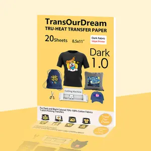 #WorldCup TransOurDream Heat Transfer Paper for Dark T Shirts (20 Sheets, 8.5x11),Printable HTV Heat Transfer Vinyl for Inkjet Printers