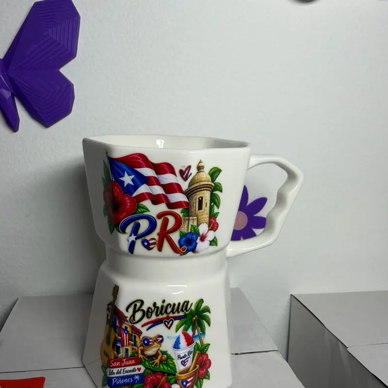 12 oz Glazed Puerto Rico Coffee Maker-Style Mug