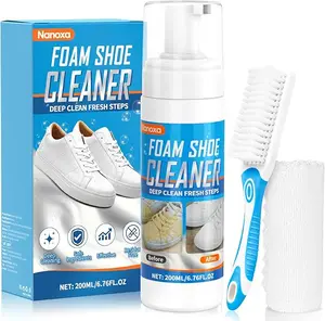 Shoe Cleaner, Sneaker Cleaner with Brush & Towel, Foam Shoe Cleaning Kit for White Shoes, Leather, Boots, Canvas
