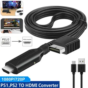 For Sony PS1 PS2 to HDMI Adapter Cable Game Console Audio Video Converter Cord For PlayStation 1, For PlayStation 2