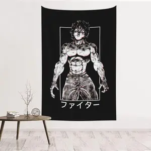 PUKMNBVC8 Baki The Grappler Tapestry 60x40in Wall Hanging Anime Posters Album Cover Backdrop Poster Gift