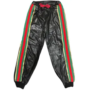 Gucci Leather Web Stripe Joggers Size Medium