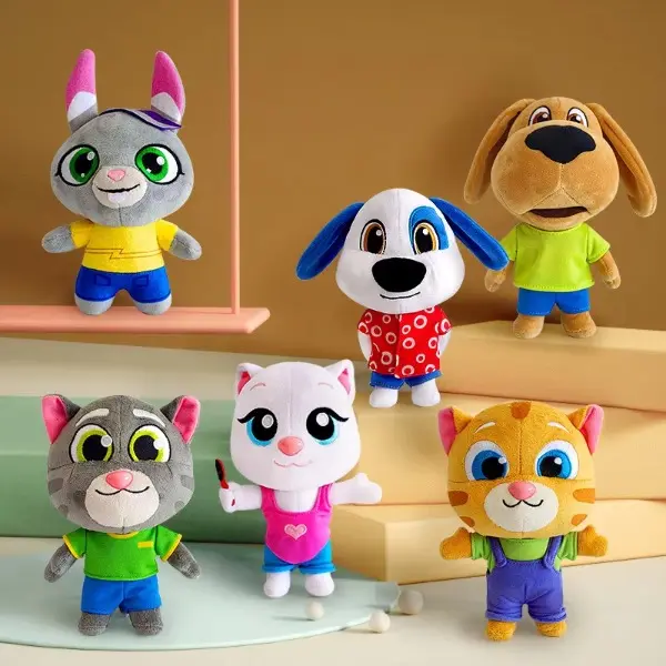 Can't Talk Talking Tom And Friends With Changeable Clothes Plush Toys 18cm Talking Tom Angela Dolls Accompany Doll  Children stuffed animals cute gift girlfriend
