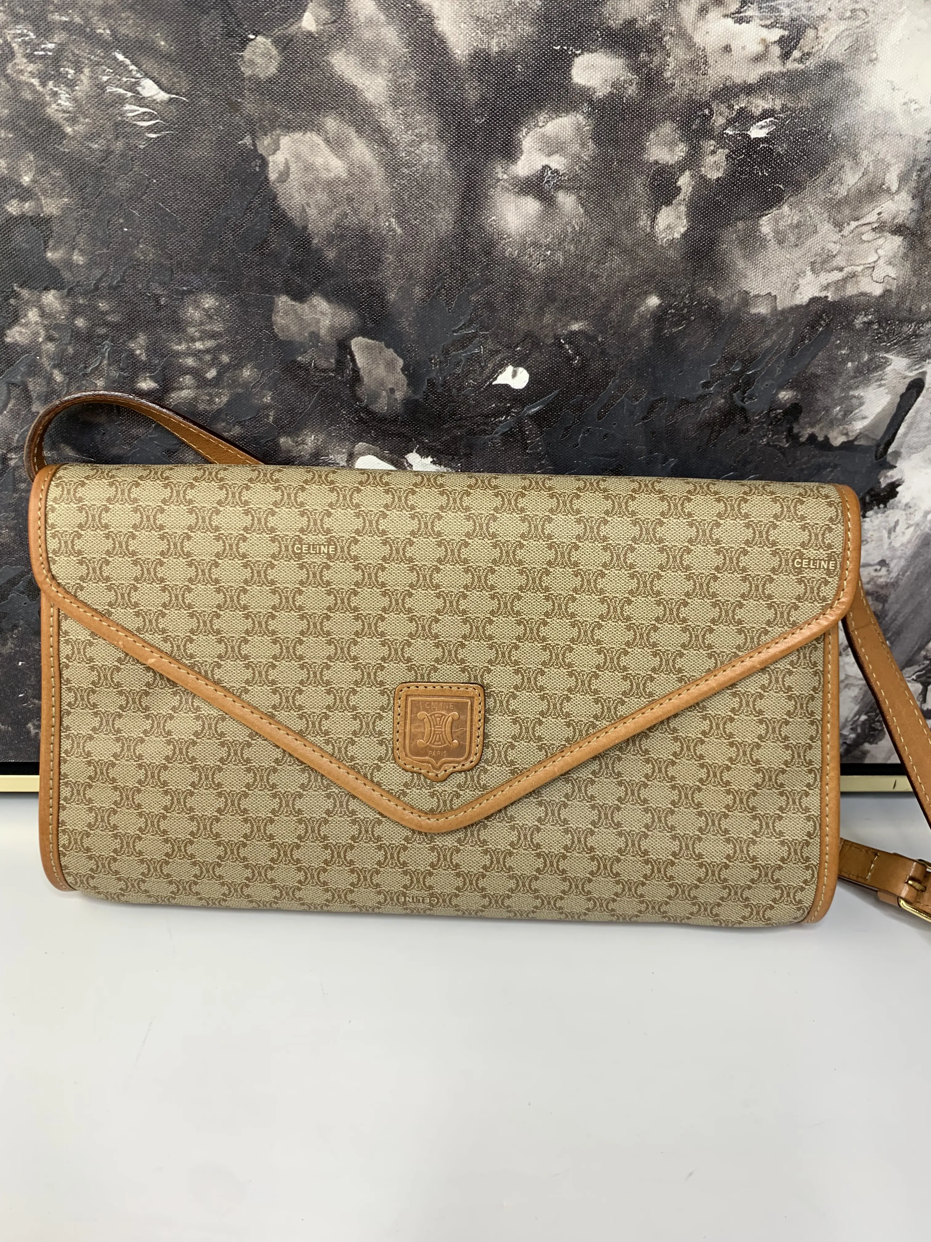 Pre-owned Celine canvas Crossbody Bags Vintage Macadam Clutch/Crossbody
