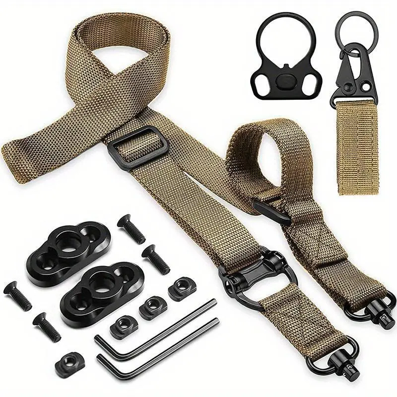 Quick-Adjust 2-Point Rifle Sling with QD Swivels & Thumb Release - Detachable, Durable Nylon Straps for Secure Firearm Carry