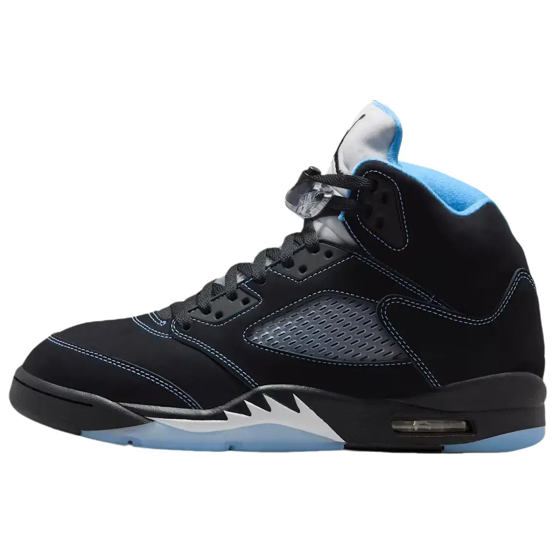NIKE Men's Air Jordan 5 Retro 'Black University Blue' 2026 High Top Athletic Sneaker with Visible Air and Rubber Outsole