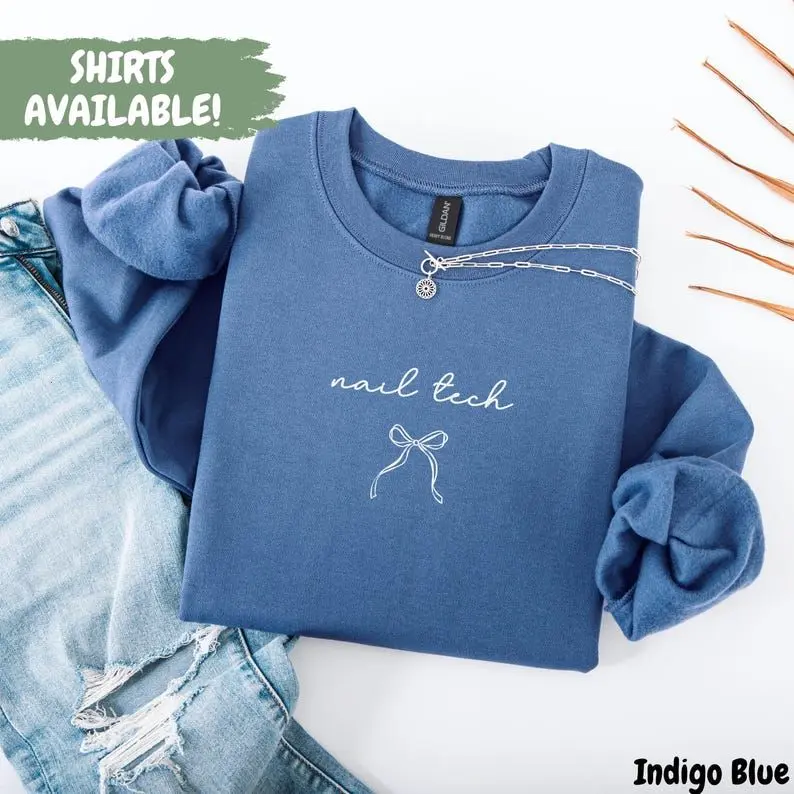 Nail Tech Sweatshirt, Gift for Nail Technician, Cute Nail Tech Shirt, Funny Nail Tech Apparel, Manicurist Crewneck, Beauty Professional Outfit