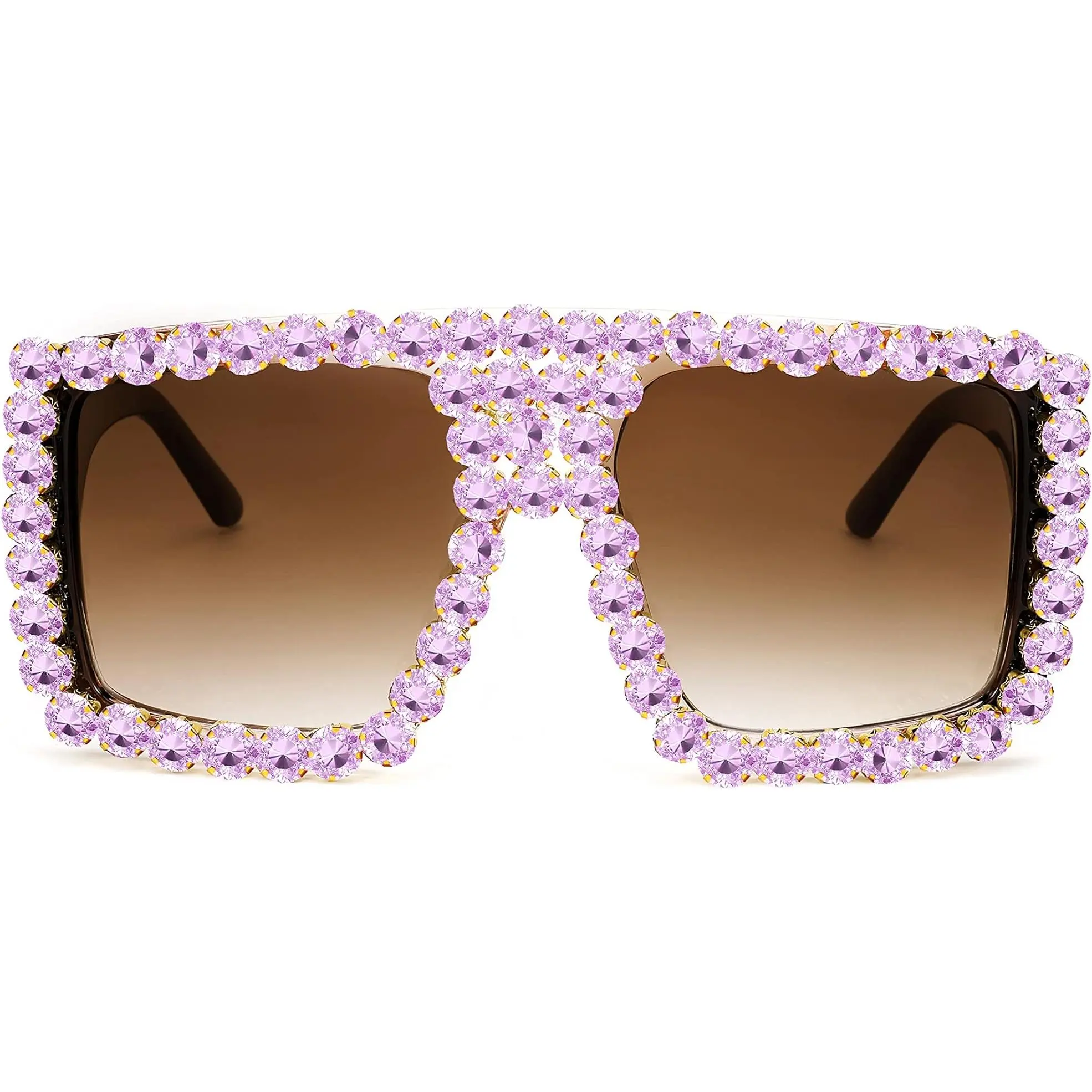 FEISEDY Square Diamond Sunglasses for Women Retro Fashion Shiny Rhinestone Sun Glasses B2916 FEISEDY Square Diamond Sunglasses for Women Retro Fashion Shiny Rhinestone Sun Glasses B2916