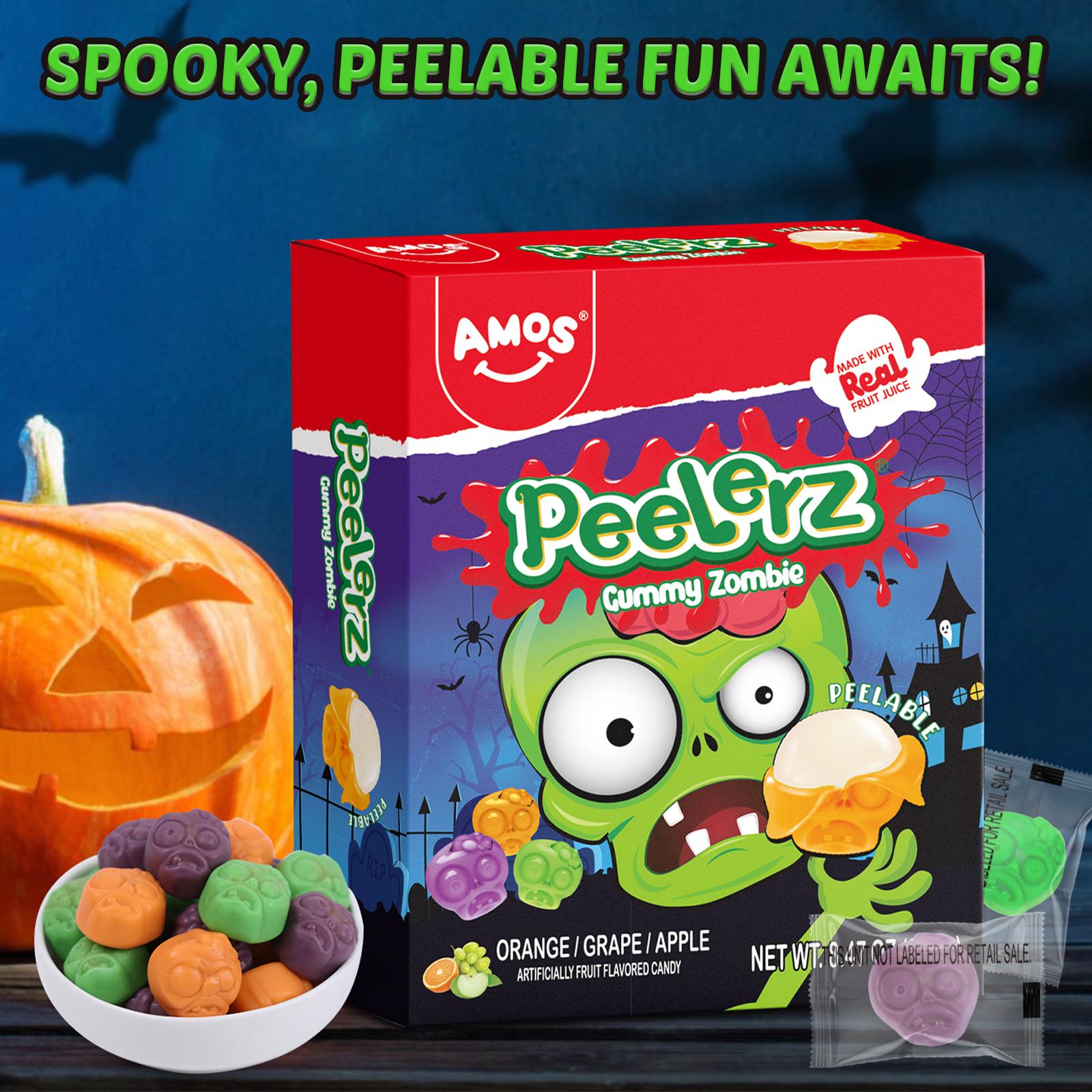 AMOS Halloween Gummy Candy Trio, 3 x 240g Boxes, 4D Burst Eyeballs Center-Filled Gummies, Peelerz Zombie & Body Parts, Party Treats, 720g Total, Gift Pack! AMOS Halloween Gummy Candy Trio, 3 x 240g Boxes, 4D Burst Eyeballs Center-Filled Gummies, Peelerz Zombie & Body Parts, Party Treats, 720g Total, Gift Pack!