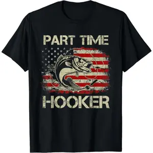 Patriotic Cotton Fishing T Shirt for Outdoor Enthusiasts and Part Time Fishermen