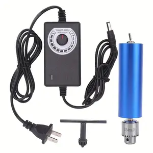 Compact & Lightweight Electric Hand Drill - Adjustable Micro Precision, Portable Woodworking Grinder with 0.3-4mm Bit Capacity, AC100-240V, Aluminum Alloy Body, US Plug