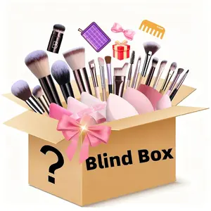 Large Makeup Tools Blind Box, Surprise Beauty Box with Brushes/Sponge/Brush Bag, Fun Unboxing Experience, Perfect Gift for Mother's Day Valentine's Day, Makeup Tool Set