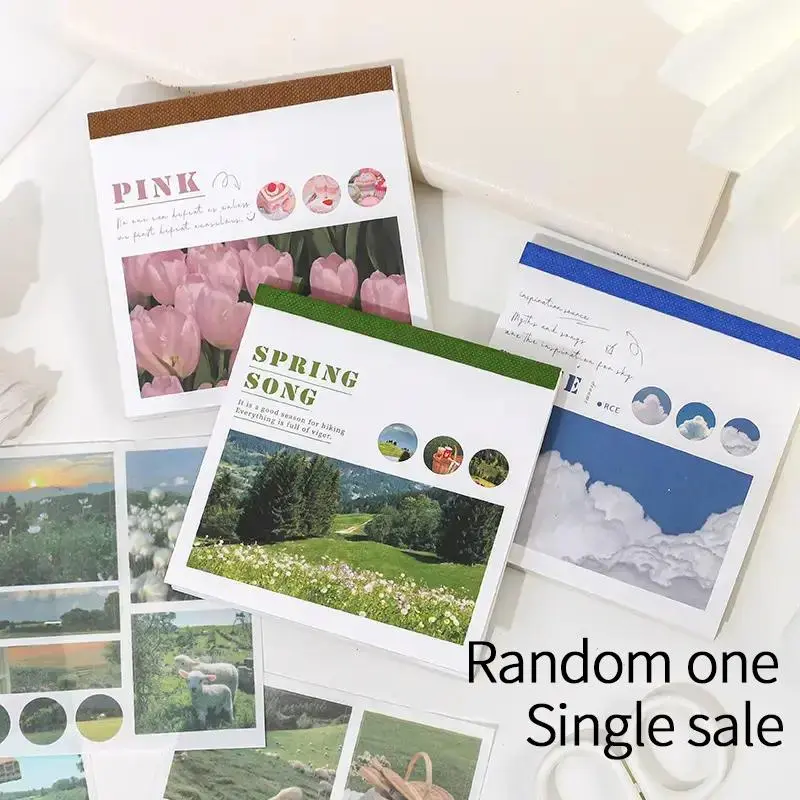 Random Pattern Sticker (40pcs), Landscape Pattern Sticker, DIY Decorative Sticker for Scrapbook, Journal Making, Gift Wrapping, Sticker Sheets, Sticker Packs, Decoration Sticker