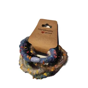 Handmade Colored Wool Hair Bands Pack of 6 in Various Vibrant Colors for Casual Wear and Outfit Enhancement