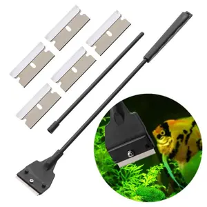 Stainless Steel Spatula Fish Tank Cleaning Brush, Algae Scraper Blade, Aquarium Aquatic Plant Grass Cleaner Tools Set, Pet Supplies