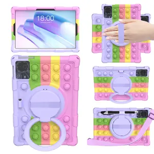 Silicone Decompression Bubble Resistant Tablet Case with Shoulder Strap & Pen, Tablet Protective Case for Huawei Lenovo Teclast Doogee Honor Tablet Series, Tablet Casing, Tablet Cover