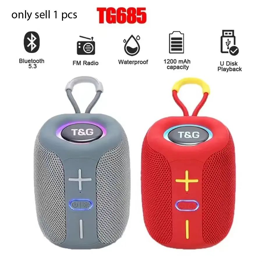 Bluetooth-compatible Speaker, Portable Sound Machine, Portable Wireless FM Radio LED Light Outdoor Waterproof Subwoofer PC TV Audio USB TF Card U Disk Aux Mp3 Mini Bluetooth Woofer Sound Box, Portable Sound System, Portable Audio Solution